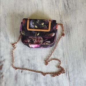 Ted Baker Purple and Pink Crossbody Bag with Floral Design